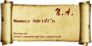 Nemecz Adrián névjegykártya